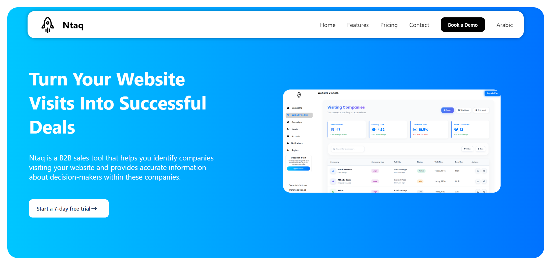 Ntaq.io Landing Page